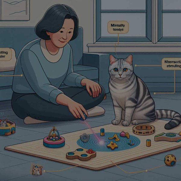 Comment stimuler mentalement un chat senior de race American Shorthair ?